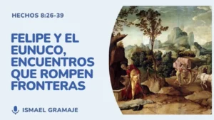 Imagen de Felipe y el eunuco leyendo Isaías en el carro