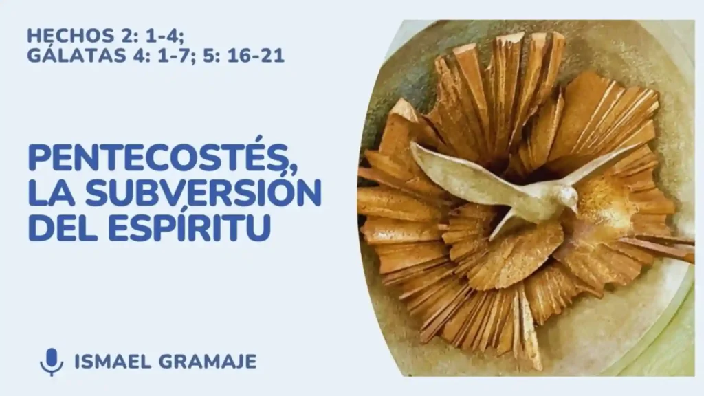 Representación del Espíritu Santo descendiendo sobre la comunidad en Pentecostés