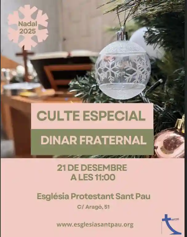 Culto especial de Navidad y comida fraternal en la Iglesia Protestante Sant Pau