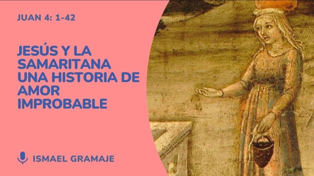 Una imagen que muestra el diálogo de Jesús con la mujer samaritana y que resalta a la mujer como esencia de esta enseñanza