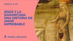 Una imagen que muestra el diálogo de Jesús con la mujer samaritana y que resalta a la mujer como esencia de esta enseñanza