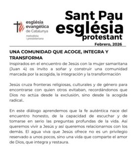 Una comunidad que acoge, integra y transforma