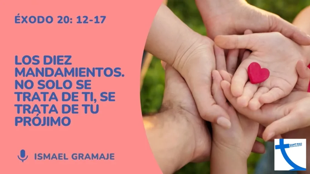 Manos de varias personas unidas alrededor de un corazón, imagen de la predicación sobre los Diez Mandamientos y el prójimo