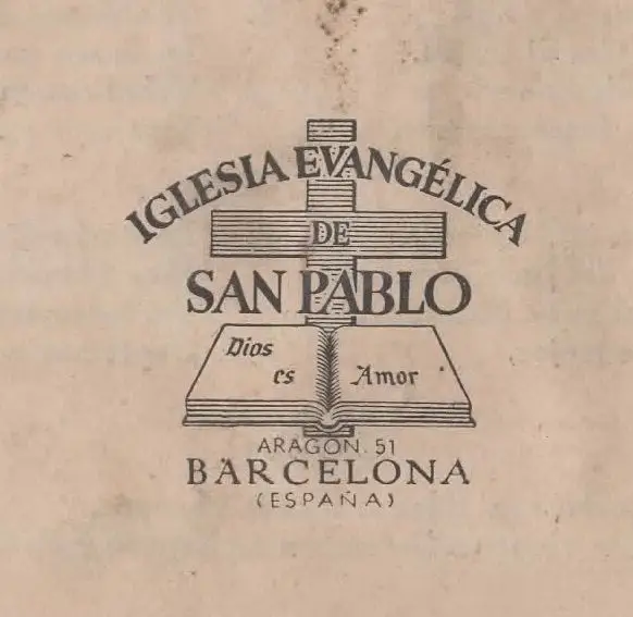 Antic segell de l’Església Evangèlica de Sant Pau, carrer d’Aragó, 51, Barcelona